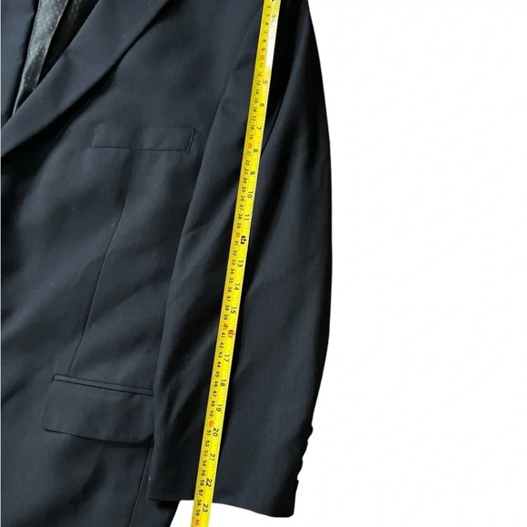 Haggar 48R Navy Blue Suit up System Pinstripe Blazer Suit Jacket Sport Coat - Picture 4 of 7